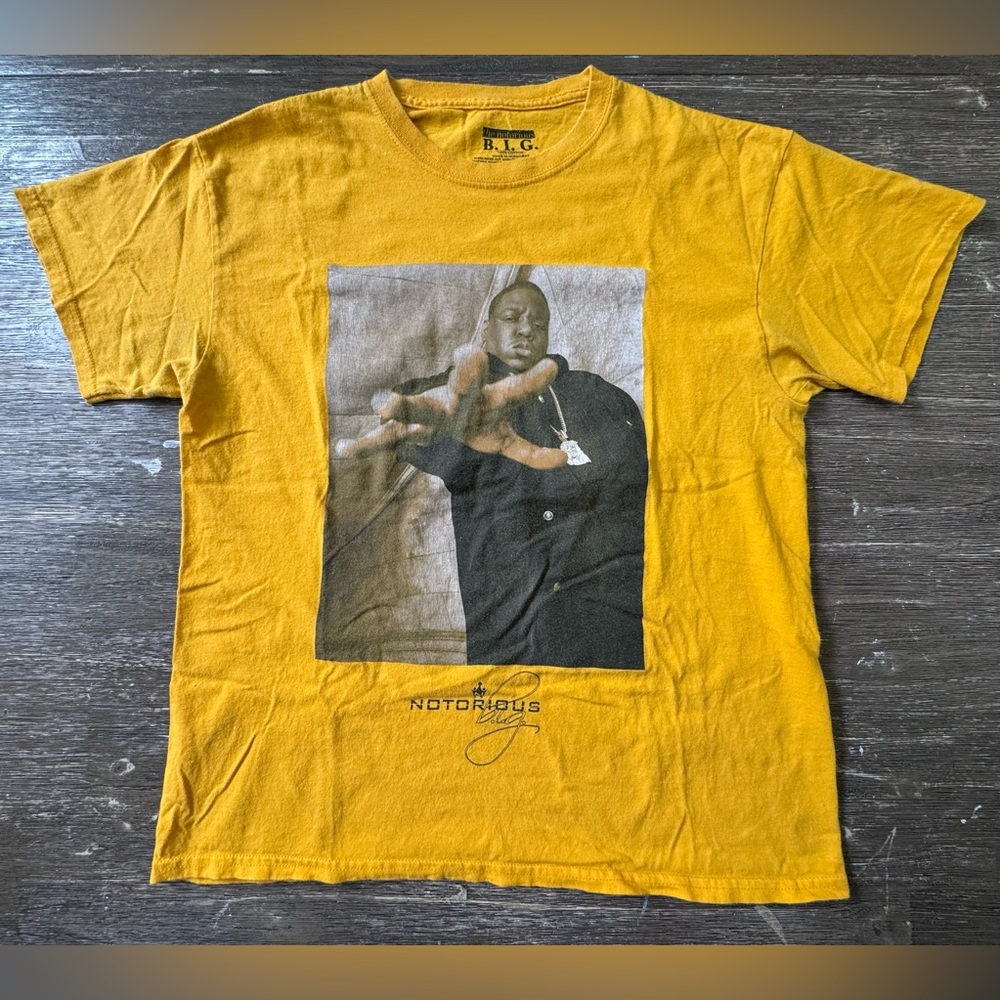 Men’s Yellow Notorious B.I.G. Large T-Shirt Hip Hop Rap Music